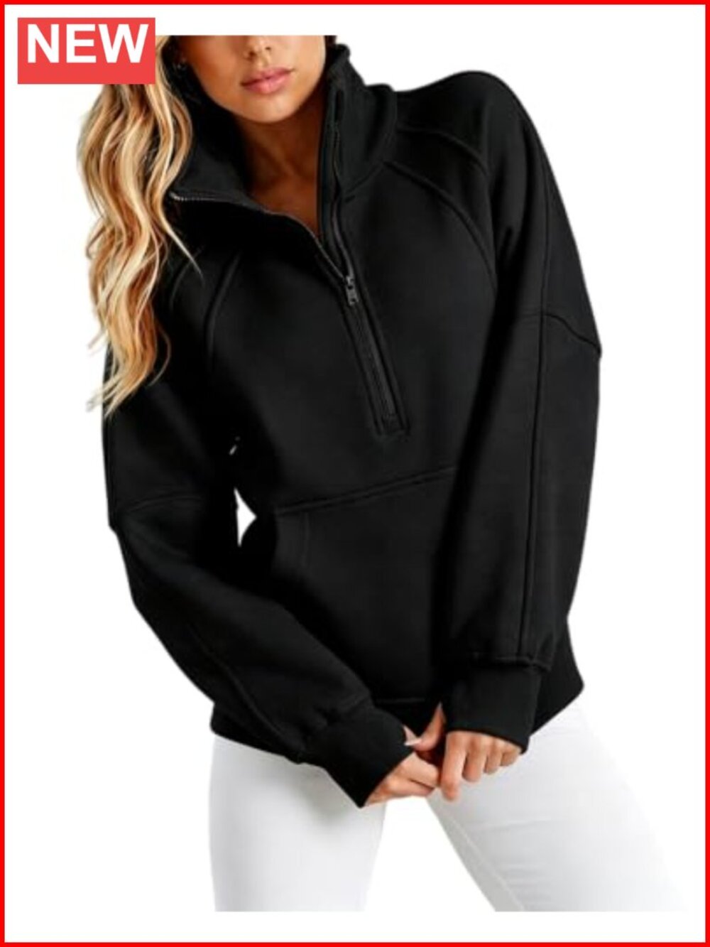 Women's Half Zip Sweatshirt Stand Collar Pullover with Pockets